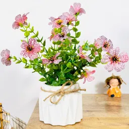 Dekorly Pink Plastic Artificial Flowers & Plants With Pot-picture-13