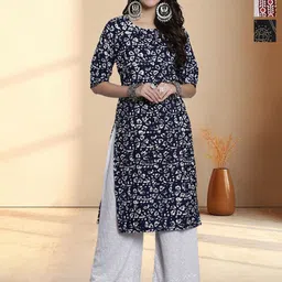 HERE&NOW Women Pack Of 3 Ethnic Motifs Printed Crepe Kurta-picture-35