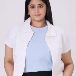 Style Quotient Plus Crop Denim Jacket-picture-29