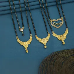 Bhanu diam Gold-Plated Brass Mangalsutra-picture-26