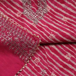 Meena Bazaar Embellished Unstitched Dress Material image 2