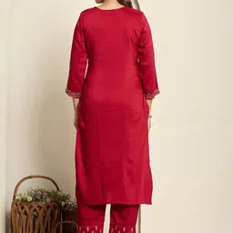 Kiaasa Women Ethnic Motifs Embroidered Thread Work Kurta with Trousers & With Dupatta image 4