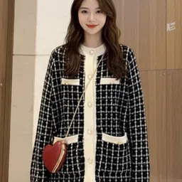 HERE&NOW Women Checked Cardigan-picture-41