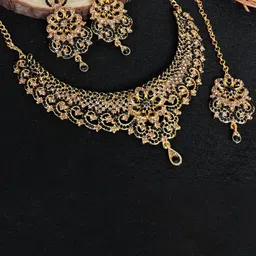 VATSALYA creation Gold-Plated Stone-Studded Jewellery Set-picture-18