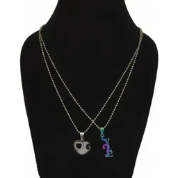 Utkarsh Silver-Plated Heart Shaped Pendants with Chains image 4