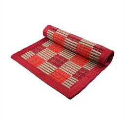 Aura Maroon & Red Checked Anti-Skid Reversible Entryway Door Mat image 4