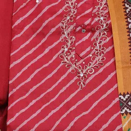 Meena Bazaar Printed Art Silk Unstitched Dress Material image 2