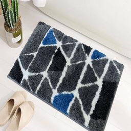 LUXEHOME INTERNATIONAL Grey & Black Super Soft Microfibre Bath Rug-picture-41