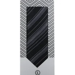 kavove KOVOVE Men Black Striped Broad Tie image 2
