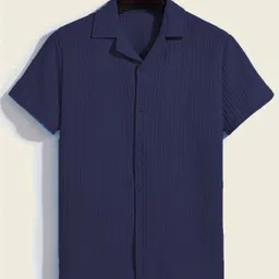 aarna enterprise Men Regular Fit Solid Lapel Collar Casual Shirt image 3