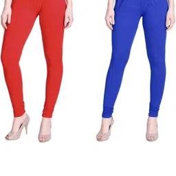 Navkar Crafts Pack of 2 Women Cotton Churidar Length Slip-On Leggings image 1