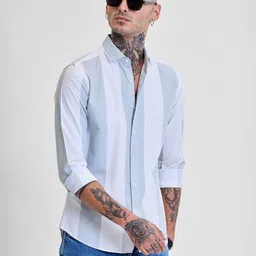 Snitch Men Smart Slim Fit Opaque Striped Casual Shirt-picture-41