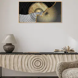 THE NEXT DECOR Golden Texture Fusion Glass Finish Wall Art-picture-16