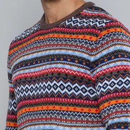 Indian Terrain Geometric Self Design Pullover image 5