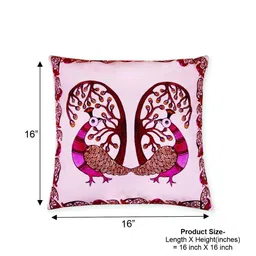 CRAFT HUES Cream-Coloured & Pink Ethnic Motifs Square Cushion Covers image 3
