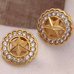 RUPALI FASHION Gold Plated Circular Studs Earrings image 1