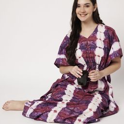 ETC Tie & Dye Dyed Pure Cotton Maxi Kaftan Nightdress-picture-27