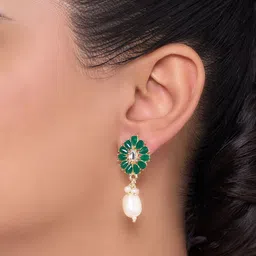 Forever Glam by Pantaloons Floral Drop Earrings image 4