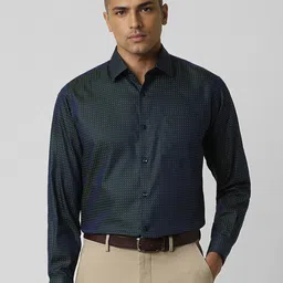 Van Heusen Men Spread Collar Micro Ditsy Printed Cotton Formal Shirt-image-34