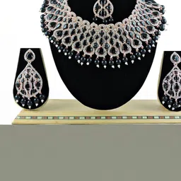 VATSALYA creation Alloy Gold- plated Black Jewellery Set-picture-38