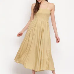 Aawari Women Solid A-Line Midi Dress-image-18