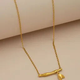 ARTKLIM Gold-Plated Stainless Steel Bamboo Leaf Pendant Chain-picture-29