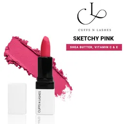 CUFFS N LASHES Doodle Lips Creamy Matte Lipstick With Shea Butter - Sketchy Pink image 5