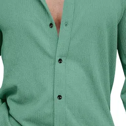 KHUSHI CREATION Textured Original Spread Collar Slim Fit Casual Shirt image 3