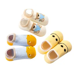 MOMISY Kids Pack Of 3 Printed Breathable Ankle-Length Socks-picture-47