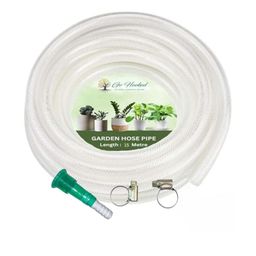 Go Hooked 15 Metre Clear Braided PVC Hose Pipe with Hose Connector And Clamps-picture-35