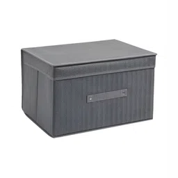 HomeStorie Grey Multi-Utility Cloth Storage Box Organisers for Wardrobe - Medium-image-23