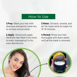 Herbishh Set Of 2 Hair Color Shampoo - Black & Argan Hair Mask 200 g Each image 3