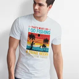 Seekbuylove Men Bio Finish Funny Fishing Round Neck Pure Cotton T-shirt-image-84