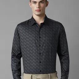 Louis Philippe Men Spread Collar Abstract Printed Cotton Slim Fit Formal Shirt-image-95