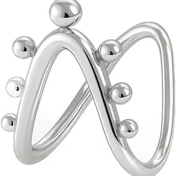 Nipura Rhodium-Plated Sterling Silver Cubic Zirconia Studded Finger Ring image 4