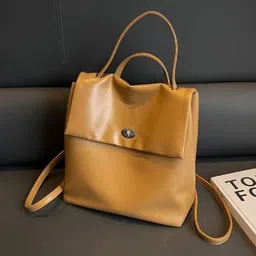 CORSICA Women Brown Large Non-Padded Strap Solid Backpacks-image-50