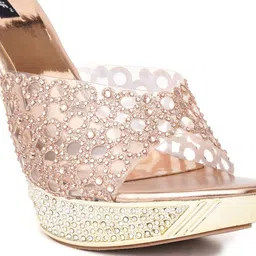 Sherrif Shoes Embellished PU Party Stiletto Mules image 3