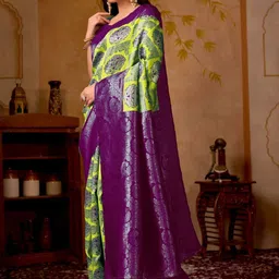 luchila Ethnic Motifs Woven Design Zari Patola Saree With Blouse Piece image 3