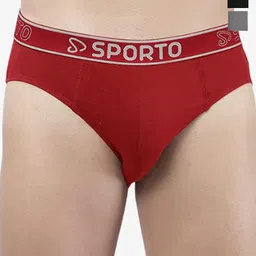 Sporto by Macho Men Pack Of 3 Combed Cotton Basic Briefs-Sporto_M1010-B(1)-CH(1)-R(1)-S-picture-24
