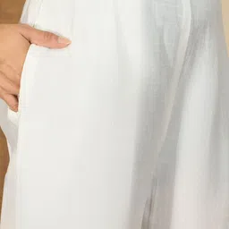 Sangria Women Ethnic Motifs Embroidered Regular Thread Work Pure Silk Kurta with Trousers & With Dupatta image 4