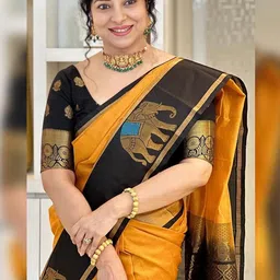 CANIZZARO Ethnic Motifs Zari Silk Blend Banarasi Saree image 2