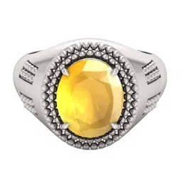 RRVGEM 11.25 Ratti 11.00 KT Yellow Sapphire Pukhraj Ring-picture-14