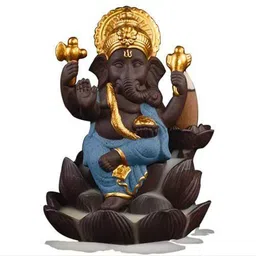 CRAFTAM Black & Blue Ganesha Smoke Backflow Fountain With 1 Scented Cone image 5