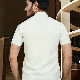 SAMRIZ Men Standard Fit Solid Band Collar Casual Shirt image 3