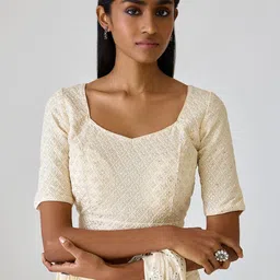 Ancestry Embroidered Ethnic Cotton Crepe Crop Top image 5