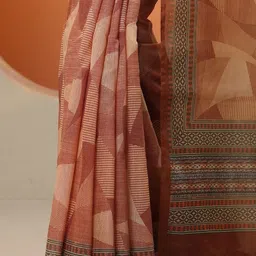 Libas Women Geometric Printed Saree With Blouse Piece image 3