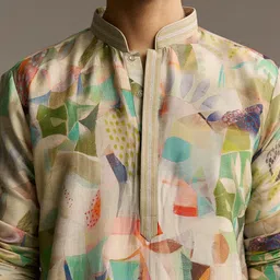 KALKI Fashion Men Printed Regular Kurta with Trousers image 3