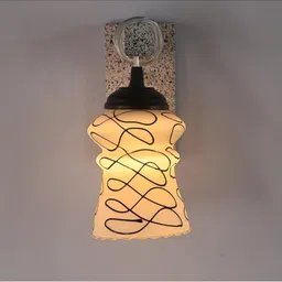 1ST TIME Black & White Printed Wood Contemporary Abstract Shaped Shaped Wall Lamp image 2