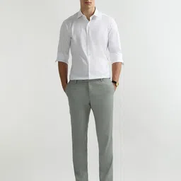 Arrow New York Men Manhattan Slim Fit Textured Spread Collar Formal Shirt image 5