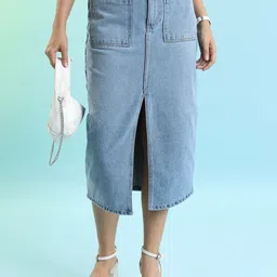 Tokyo Talkies High Waist Straight Midi Skirt-picture-22